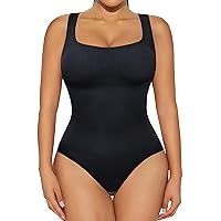 Gotoly Bodysuit for Women Seamless Tummy Control Shapewear Sleeveless Square Neck Tank Tops Slimming Body Shaper Butt Lifter