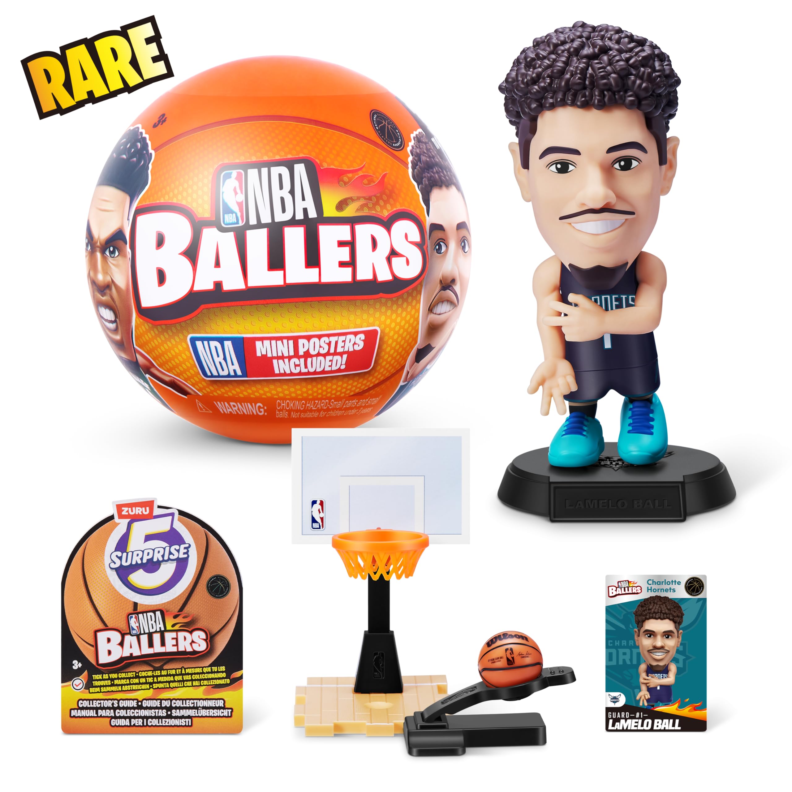 5 Surprise NBA Ballers Series 1 (2 Pack) Collectilble Toy Mystery Figurine by ZURU