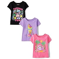 The Children's Place Girls' and Toddler Assorted Everday Short Sleeve Graphic T-Shirts,multipacks