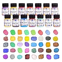 LET'S RESIN 50 Color Mica Powder Pearl, Resin Pigment Powder Soap Candle Colorant - Powdered Dye Pigments Set for Slime, Resin Crafts, Bath Bomb, Soap and Candle Making