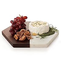 Libbey Urban Story Wood and Marble Fifty Tray, 10-inch