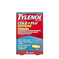 Tylenol Cold + Flu Severe Medicine Caplets for Cold, Flu, Fever, Cough & Congestion Relief, 24 ct