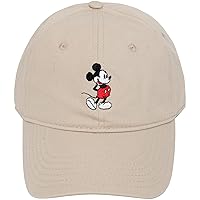 Concept One Disney Mickey Mouse Embroidered Cotton Adjustable Dad Hat with Curved Brim