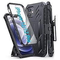 FNTCASE for iPhone 12 Phone Case: iPhone 12 Pro Case with Belt-Clip Holster & Kickstand - Heavy Duty Military Grade Protection Cover Shockproof TPU Phone Shell Durable Rugged Full Protective Phonecase