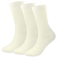 Women Wool Dress Socks Soft Cozy Crew Socks Casual Knit Fall Work Boot Socks Trouser 3/5 Pairs Size 6-10