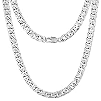 Silvadore 9mm Miami CUBAN Link Chain for Men Necklace - NON-TARNISH & FADE-PROOF Real Silver Stainless Steel - Boys Mens Christmas Gifts - Thick Big Cool Curb Rapper Ganster Unbreakable Jewelry - Cadenas Para Hombre - 18,20,22,24 inch UK