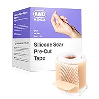 AWD Silicone Scar Sheets for Surgical Scars - Pre-Cut Medical Grade Silicone Scar Tape for C Section, Tummy Tuck Tape - Silicone Skin Patches After Surgery Must Haves (1.6