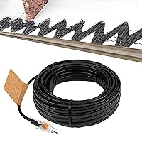 Roof Heat Cable for roof and gutters Snow Melting, deicing Cable kit with 6ft Lighted Plug, 120V 8w/ft, 36ft Heating Cable
