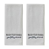 SKL Home Wash Hand Towel (2-Pack), White 2 Count, Small
