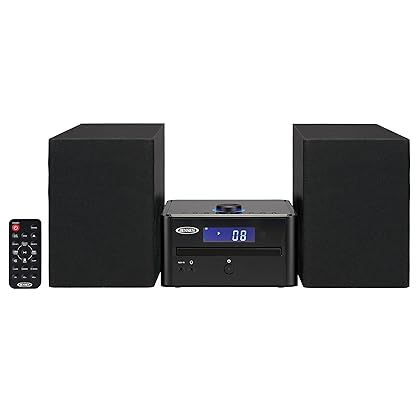 JENSEN JBS-210 JBS-210 3-Piece Stereo 4-Watt-RMS CD Music System with Bluetooth, Digital AM/FM Receiver, 2 Speakers, and Remote