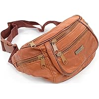 Unisex Soft Nappa Leather Fanny Pack/Waist Bag/Money Belt