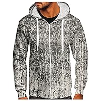 Full Zip Up Hoodie,Big And Tall Gradient Print Sweatshirt For Men Long Sleeve Slim Fit Lightweight Hood Jacket With Pocket