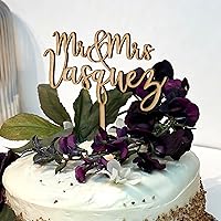 Personalized Wedding Cake Topper, Wooden Cake Toppers, Mr Mrs Customized Wedding Last Name To Be Bride & Groom