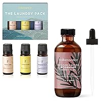 Essential Oils Set for Diffusers for Home, Set of 3 Essential Oil Blend Aromatherapy with Folkulture Rosemary Essential Oils for Hair Growth, 4 Fl Oz - 100% Pure, Organic, Natural