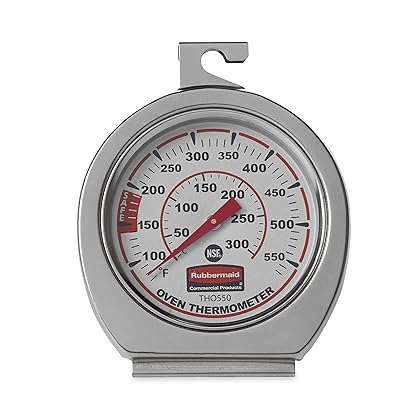 Rubbermaid Commercial Products Stainless Steel Monitoring Thermometer for Oven/Grill/Smoking Meat/Food