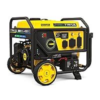 Champion Power Equipment 201223 5,000/4,000-Watt Tri Fuel Natural Gas Portable Generator with CO Shield and Electric Start, LPG/NG Hoses, Black & Yellow
