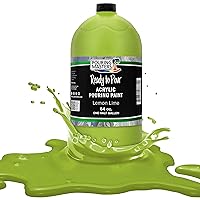 Pouring Masters Lemon Lime Acrylic Ready to Pour Pouring Paint – Premium 64-Ounce Pre-Mixed Water-Based - For Canvas, Wood, Paper, Crafts, Tile, Rocks and more