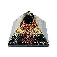 Shungite with Tourmaline Sphere Orgone Pyramid Energy Generator - Orgonite - Negative Energy Protection - Copper - Meditation Stones – Healing Energy Generator