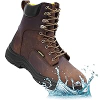 EVERBOOTS Men's Waterproof Leather Work Boots Ultra Dry Model Lightweight Utility Ankle Boot for Construction Roofing Hunting Winter Trails