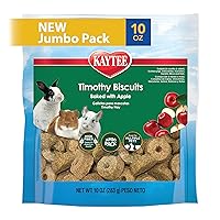 Timothy Biscuits Baked Treat with Apple for Rabbits, Guinea Pigs, Chinchillas, Hamsters, Gerbils, and Mice, 10 oz