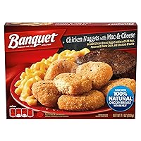 Banquet Chicken Nuggets with Mac and Cheese and Brownie, Frozen Meal, 7.4 Ounce