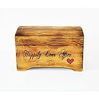 Large Wooden Rustic Keepsake Memory Box - Wedding Card Box