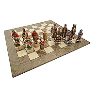 Bello Games Collezioni-Great Wall of China Luxury Hand Painted Chessmen from Italy-Giant Size, King: 5 3/4