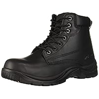 Ad Tec 6 in Mens Certified Leather Work Boots, Black - Oil and Slip Resistant, Composite Safety Toe with Padded Collar