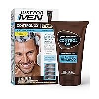 Just For Men Control GX Grey Reducing Anti-Dandruff Shampoo, Gradual Hair Color, Controls Dandruff with Zinc Treatment, 4 Fl Oz - Pack of 1 (Packaging May Vary)