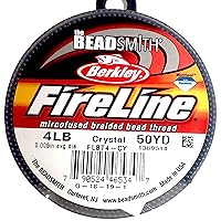 Beadsmith FIRELINE Beading Thread Crystal/Smoke 4LB 6LB 8LB 50 YRD/Spool (Crystal, 4LB 0.12mm)