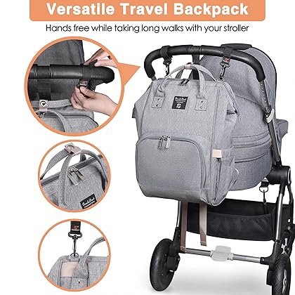 Pomelo Best Baby Changing Bag, Diaper Bag Backpack Unisex Waterproof Travel Backpack with Stroller Straps and Changing Pad