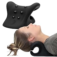 Neck & Shoulder Traction Device, Neck & Shoulder Relaxer, Magnetic Therapy, Cervical Spine Alignment and TMJ Relief, Neck Pain Relief, Black
