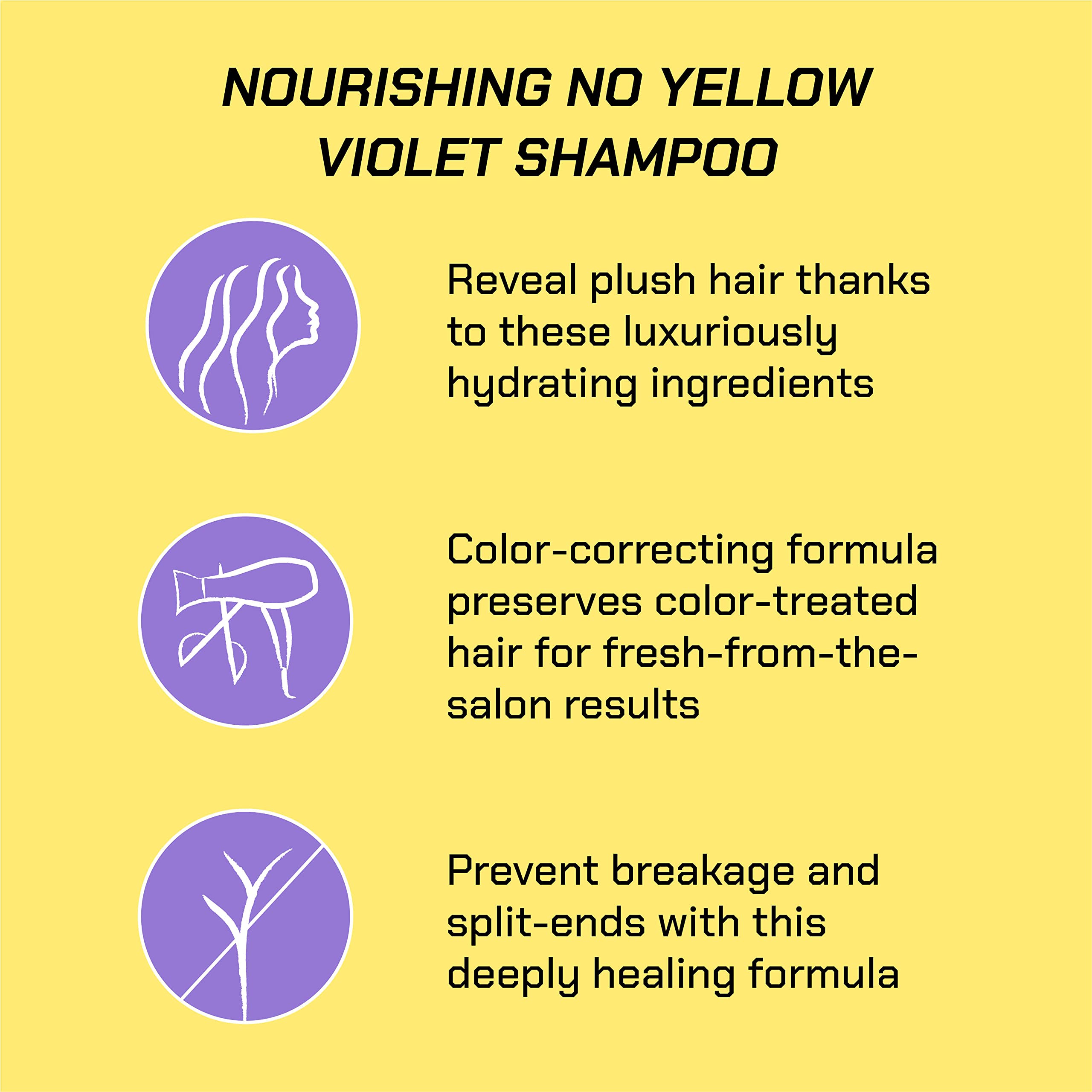NOW BEAUTY Nourishing No Yellow Violet Shampoo - Purple Toner Shampoo To Reduce Brassiness, Enhance Shine And Strength - Hydrate And Renew Color-Treated Hair - Paraben And Sulfate Free - 32 Oz