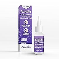 Nasova Saline Spray with Natural Dead Sea Salt - Moisturizing, Cooling Spray for Nasal Dryness Relief, Clear Nasal Passages from Allergens, Dust, and Irritants (0.5 Ounce) 15ml