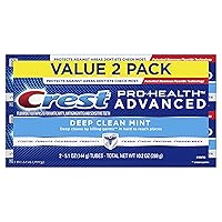 Crest Pro-Health Advanced Deep Clean Mint Toothpaste, 2 Count (Pack of 1)
