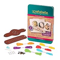 – Off The Cuff Creation Kit – Bracelet Making Kit – 28pc Jewelry Set with Embroidery Floss and Leatherette Cuffs – DIY Jewelry Kits for Kids Aged 8 Years +
