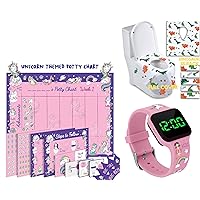 ATHENA FUTURES Potty Training Count Down Timer Watch - Princess Pink and Potty Training Chart for Toddlers - Unicorn Design and Disposable Toilet Seat Covers for Toddlers - Dinosaur Pattern