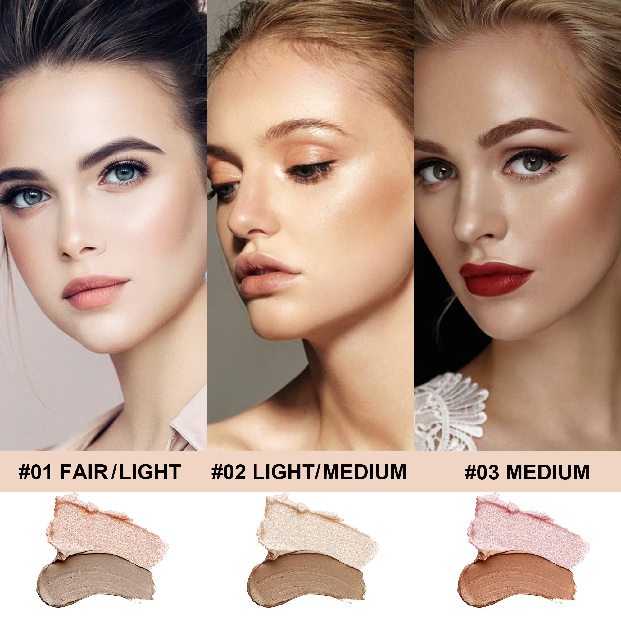 FV Cream Contour Stick, 2-in-1 Face Shaping Stick for Highlighting & Contouring, Bronzer Stick，Long Lasting & Waterproof，Non-Sticky Highlighter Makeup Pen for Light/Medium Skin Tones, 0.26oz (7.5g)