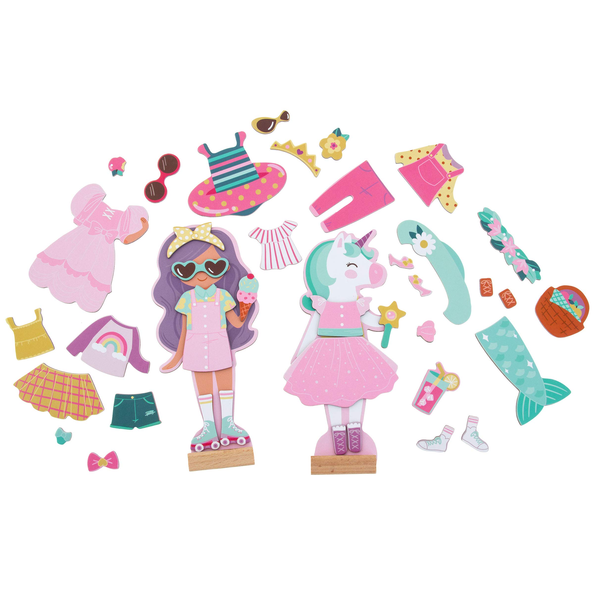 Stephen Joseph, Magnetic Dress Up Doll Unicorn and Princess