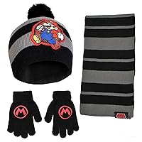 Nintendo Mario Scarf, Hat and Gloves Set for Little Boys