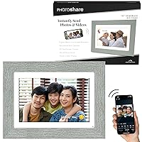 10” WiFi Digital Photo Frame | Send Photo or Video from Phone to Digital Picture Frame with Free PhotoShare Frame v2 app | End-to-End Encryption | Quick Easy Setup | Seagrass