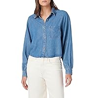 HUDSON Women's Raglan Balloon Sleeve Button Down Shirt