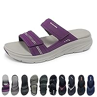 Gold Pigeon Shoes EVA Ultra Cushion Women's Slides Quick Dry Anti-Slip Comfort Double Strap Slide Sandal for Women Size 6-6.5 * 3738 Purple -37