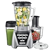 Blender | Pro 1200 with Glass Jar, 24-Ounce Smoothie Cup and Food Processor Attachment, Brushed Nickel - BLSTMB-CBF-000
