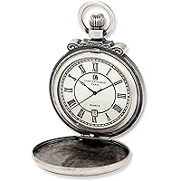 Charles-Hubert, Paris 3864-S Classic Collection Antiqued Finish Hunter Case Quartz Pocket Watch