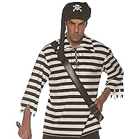 UNDERWRAPS mens Classic Pirate Striped Shirt Costume - Black/White