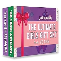 jackinthebox Ultimate Girls Gift Set | Butterfly + Princess Costume Craft Kit | 120 PCS | Premium Gift for Girls ages 3 to 7 years