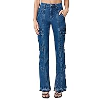 [BLANKNYC] Womens Hoyt Mini Boot Cut Cargo Pant with SlitJeans