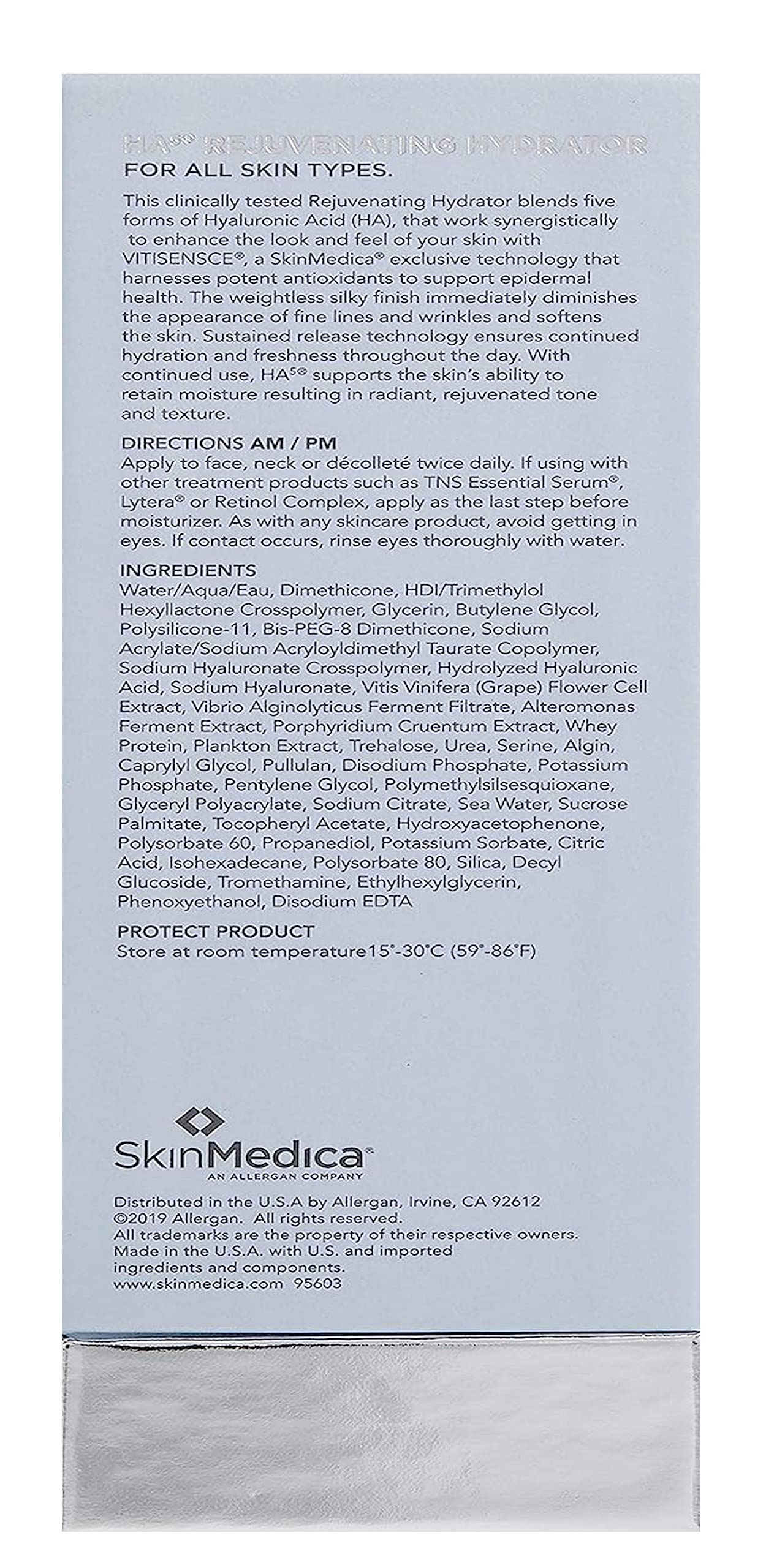 SkinMedica HA5 Rejuvenating Hydrator Hyaluronic Acid Serum for Face with Five Types of Hyaluronic Acid that Smooth Fine Lines and Wrinkles, For All Skin Types, 2 Oz