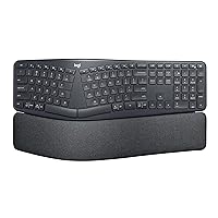 Logitech ERGO K860 Wireless Ergonomic Qwerty Keyboard - Split Keyboard, Wrist Rest, Natural Typing, Stain-Resistant Fabric, Bluetooth and USB Connectivity, Compatible with Windows/Mac,Black